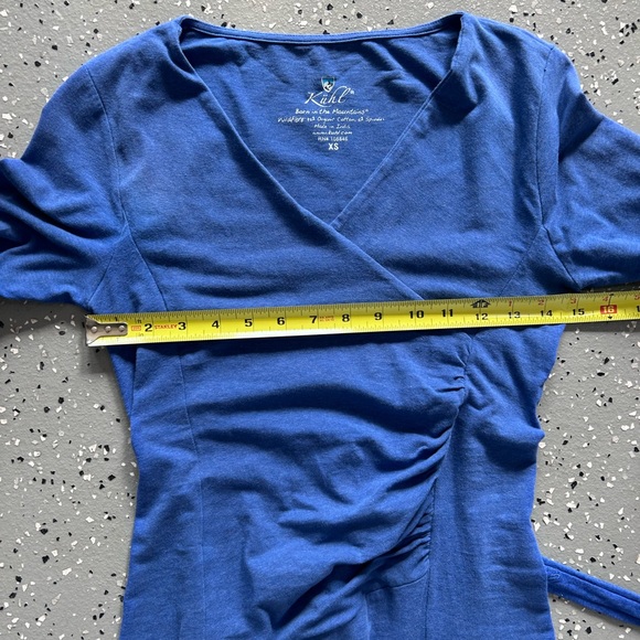 Kuhl Faux Wrap Ruched Long Sleeves Cotton Jersey Dress - Picture 5 of 8